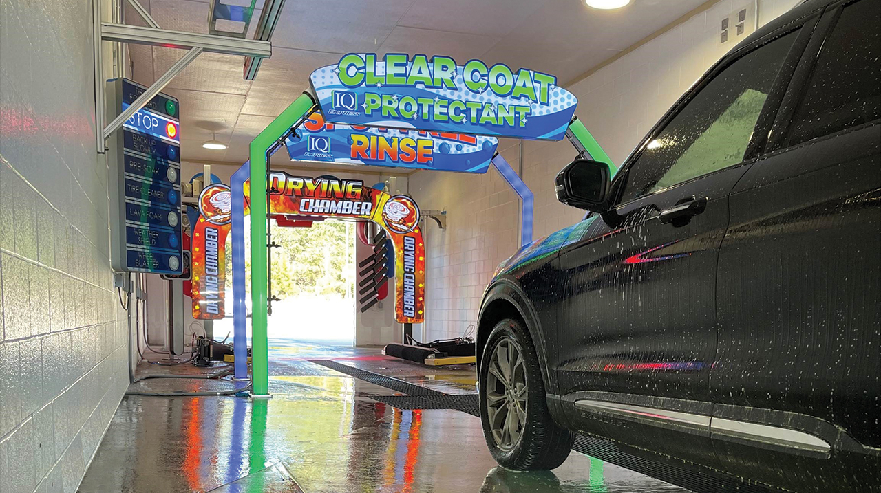 Cleaning The Car With Foam,car Wash Shop Stock Photo, Picture and
